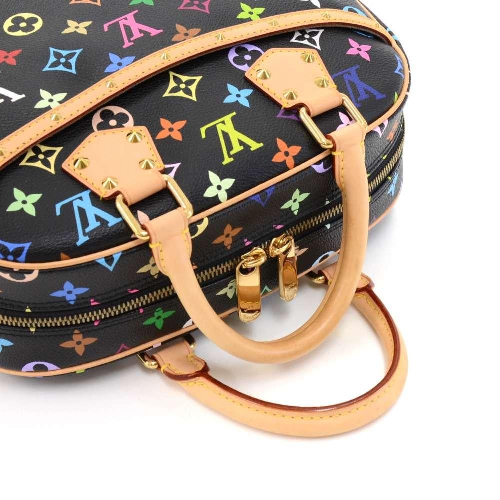 Women's Louis Vuitton Trouville Black Multicolor Monogram Canvas Hand Bag For Sale