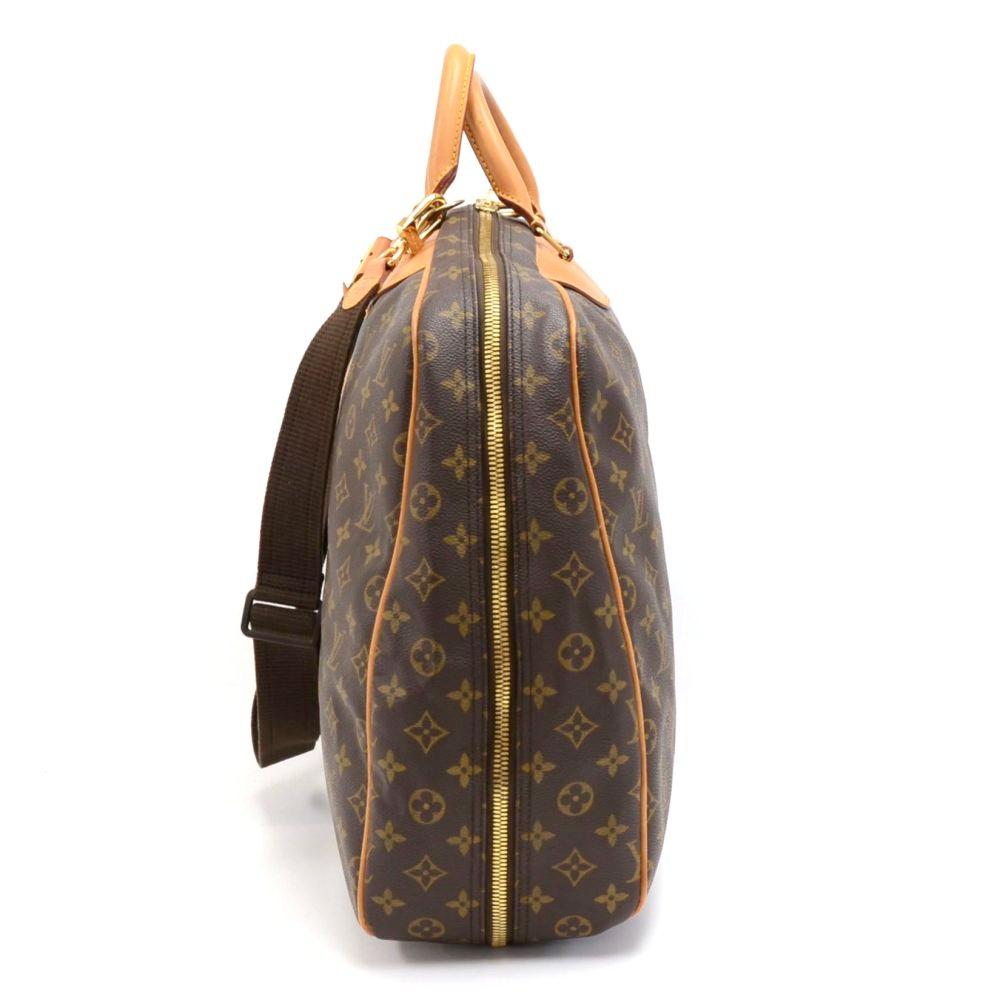 Black Vintage Louis Vuitton Alize Monogram Canvas Garment Travel Bag + Strap