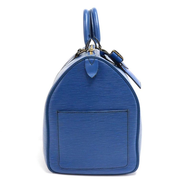 Louis Vuitton Monogram Patent Leather Keepall 45 Blue Lagoon