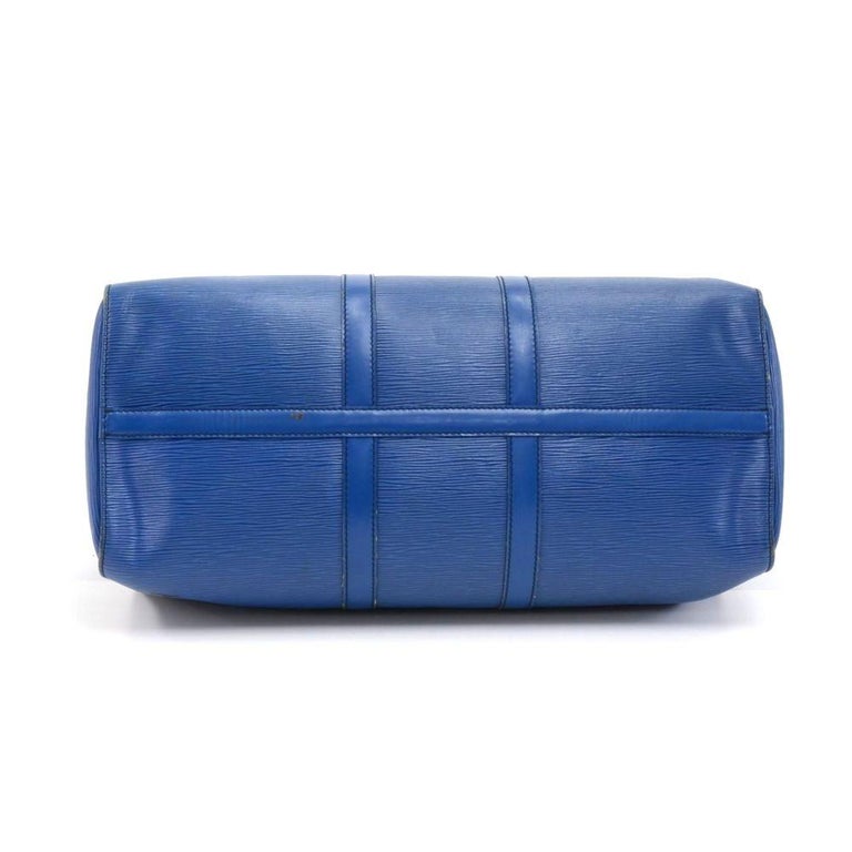 Vintage Louis Vuitton Keepall 45 Blue Epi Leather Duffle Travel