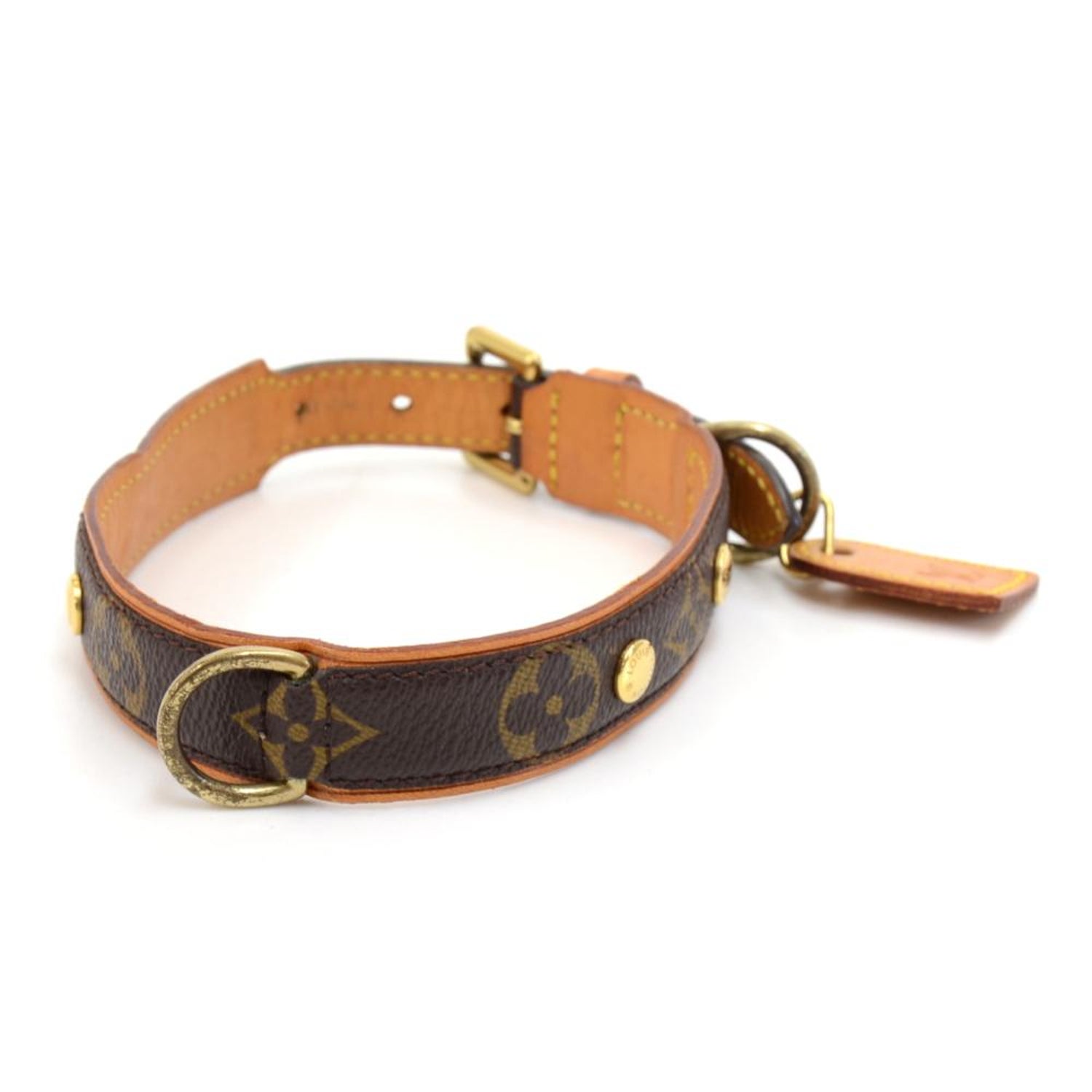LOUIS VUITTON Baxter PM Dog Collar & MM Dog Leash Set Unused