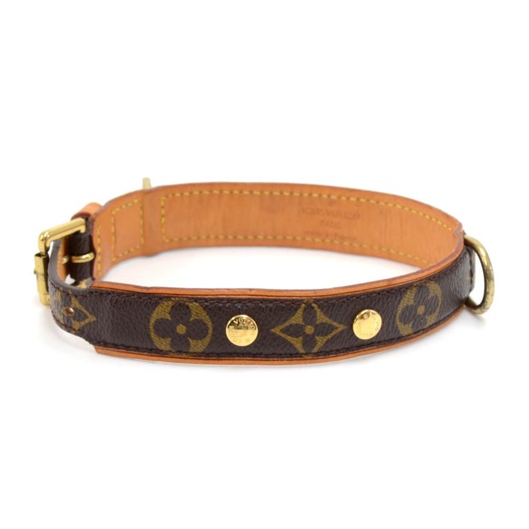 Louis Vuitton Monogram Canvas and Leather Dog Collar XS For Sale at 1stDibs