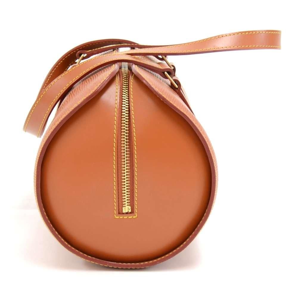 Vintage Louis Vuitton Soufflot Cipango Gold Epi leather bag + pouch For Sale 1