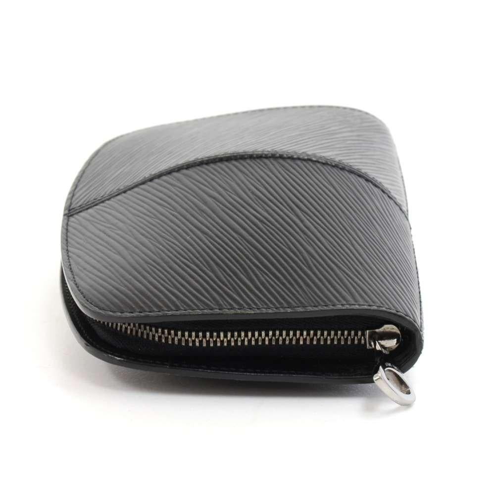 Women's Louis Vuitton Black Epi Leather Demi lune Wallet w/ coin case