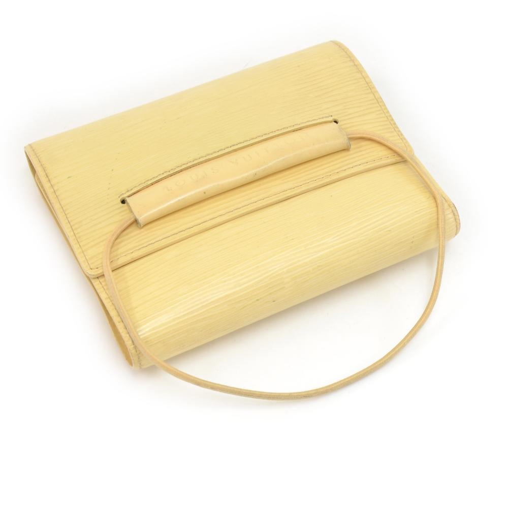 Louis Vuitton Portefeullie Elastique Vanilla Epi Leather Trifold Wallet For Sale 2