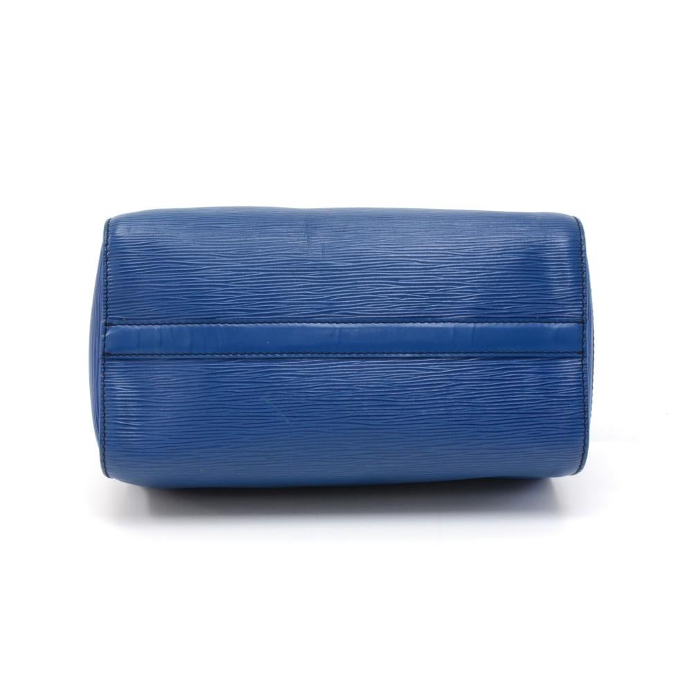 Vintage Louis Vuitton Speedy 25 Blue Epi Leather City Hand Bag For Sale 1