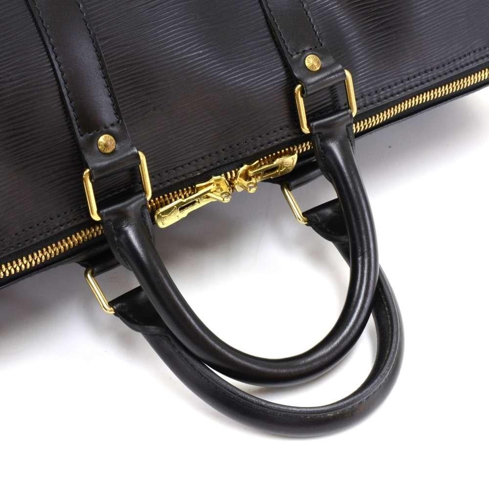 Vintage Louis Vuitton Keepall 45 Black Epi Leather Duffle Travel Bag 2