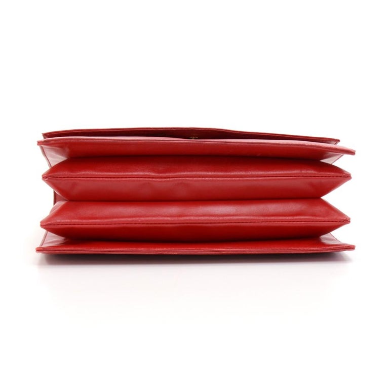 Louis Vuitton Womens Leather Delphes Opera Line Red Shoulder Bag