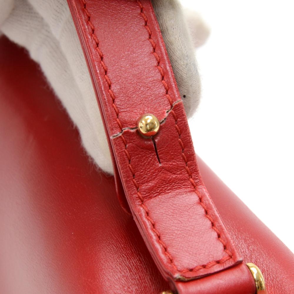 Women's Vintage Louis Vuitton Opera Line Delphes Red Leather Shoulder Bag For Sale