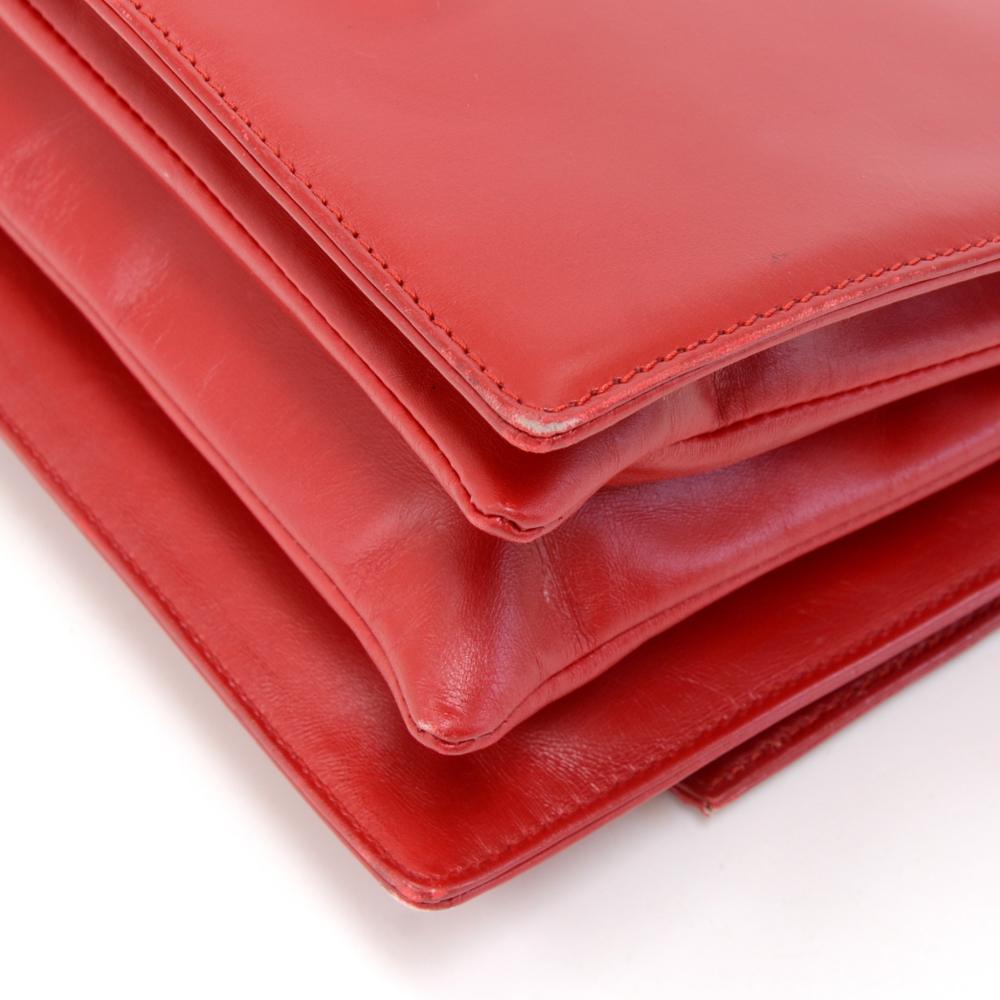 Vintage Louis Vuitton Opera Line Delphes Red Leather Shoulder Bag For Sale 1