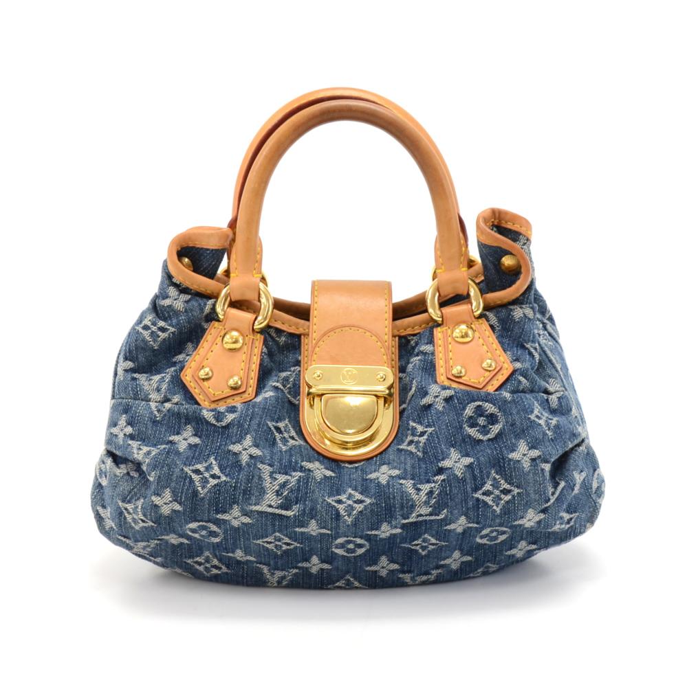 Louis Vuitton Pleaty PM Blue Monogram Denim Handbag