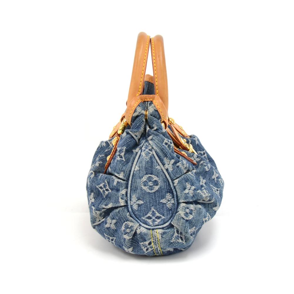 Louis Vuitton Pleaty PM Blue Monogram Denim Handbag In Good Condition In Fukuoka, Kyushu