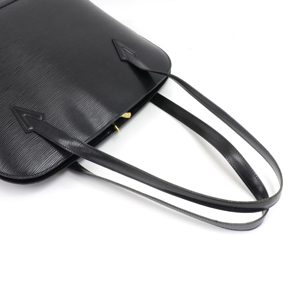 Vintage Louis Vuitton Lussac Black Epi Leather Large Shoulder Bag 2