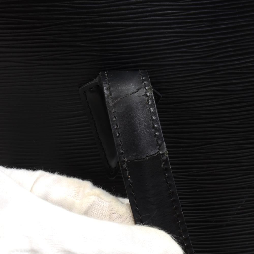 Vintage Louis Vuitton Lussac Black Epi Leather Large Shoulder Bag 6