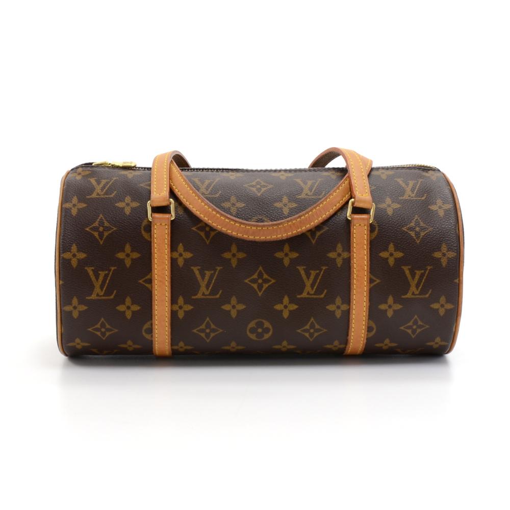 Louis Vuitton Papillon hand bag with Monogram canvas. Designed in 1966, this bag has a zipper closure and a unique shape with a spacious interior. The bag can be carried in hand, on the arm, or potentially on the shoulder. SKU:LQ164
Item comes with