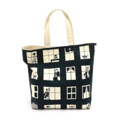 Chanel Coco Window Black & White Canvas Tote Bag