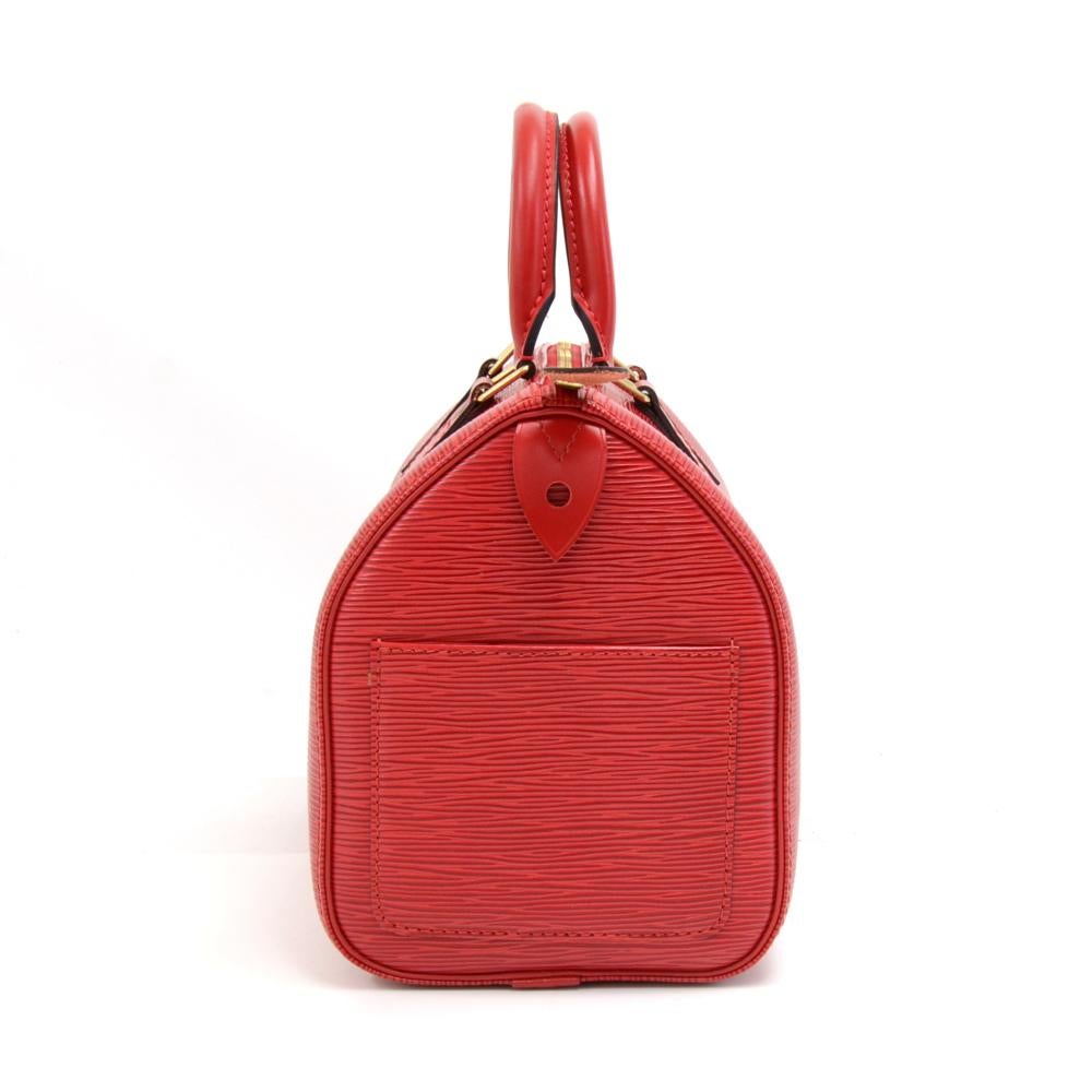 Women's Vintage Louis Vuitton Speedy 25 Red Epi Leather City Hand Bag