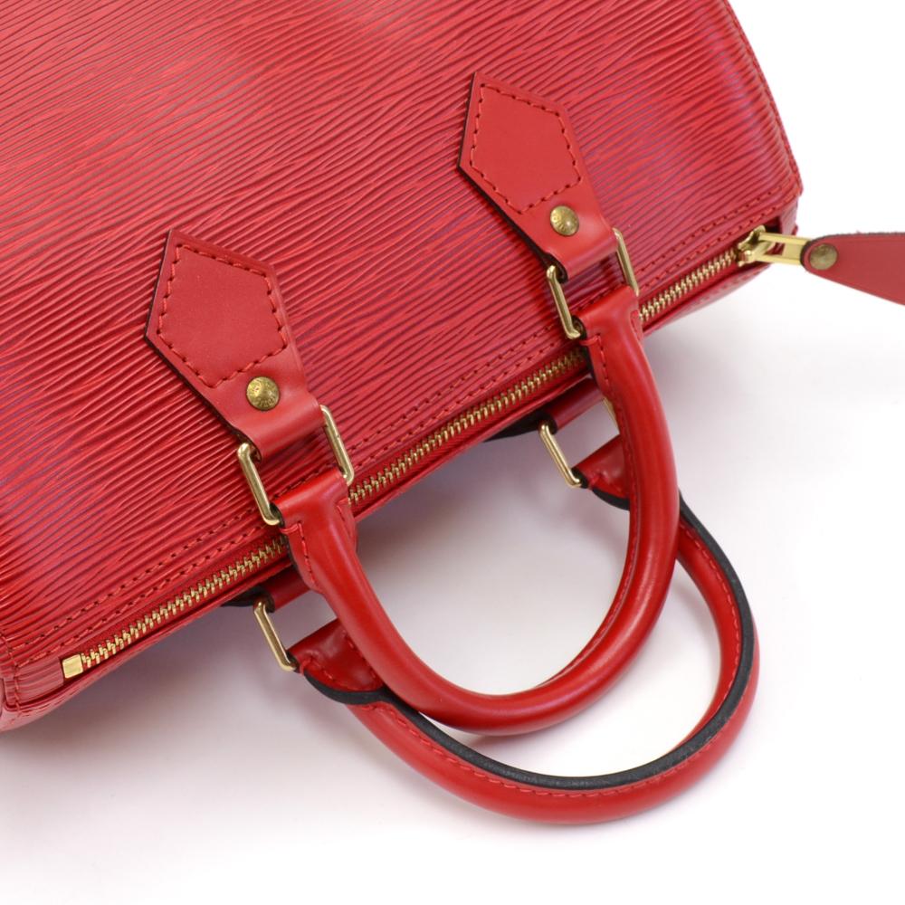 Vintage Louis Vuitton Speedy 25 Red Epi Leather City Hand Bag 2