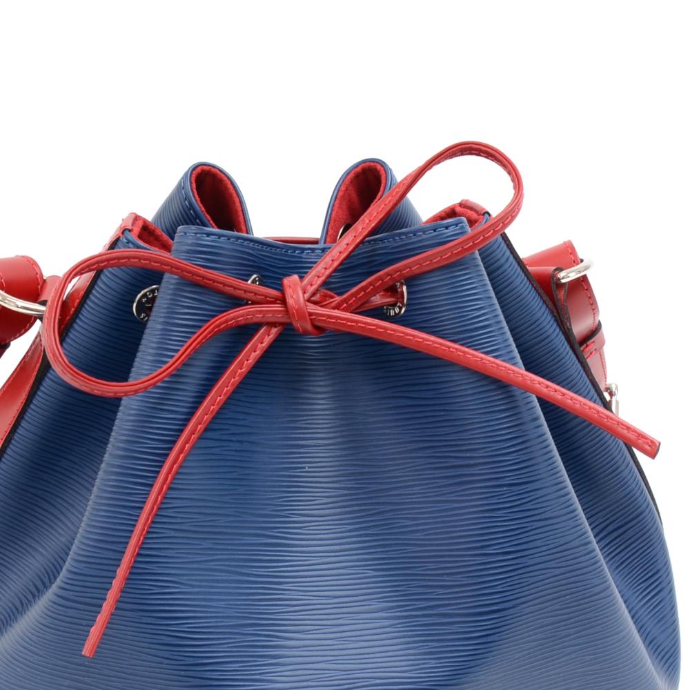 Women's Louis Vuitton Blue x Red Bicolor Epi Leather Petite Noe Shoulder Bag For Sale
