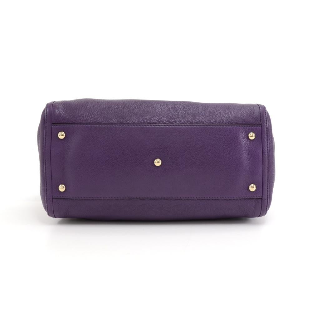 Gucci Soho Purple Calfskin Leather Tassel Handbag In Good Condition In Fukuoka, Kyushu