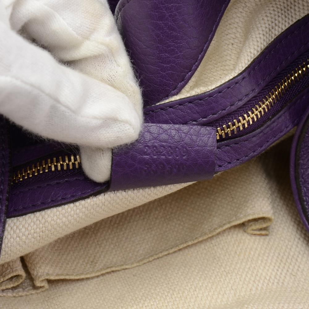 Gucci Soho Purple Calfskin Leather Tassel Handbag 2