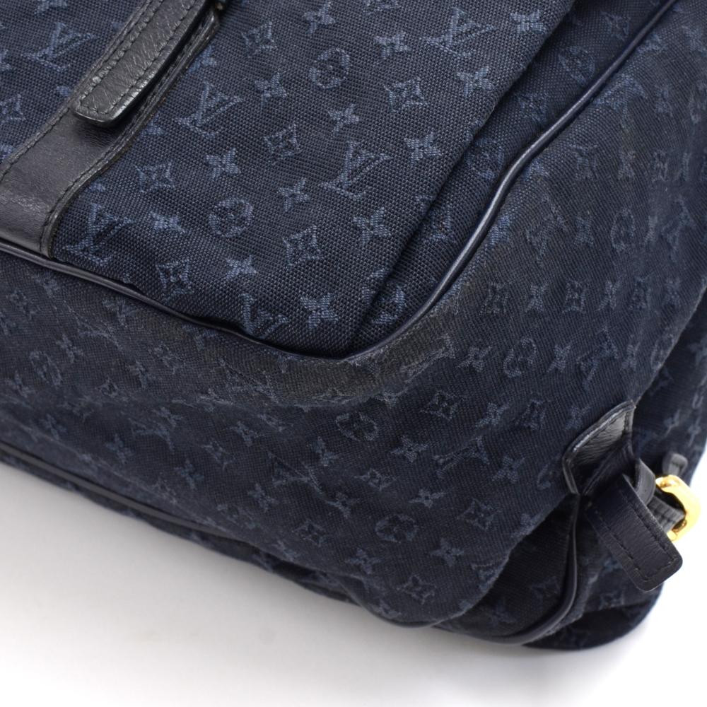 Louis Vuitton Denise Navy Monogram Mini Lin Messenger Bag 2
