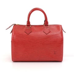 Vintage Louis Vuitton Speedy 25 Red Epi Leather City Hand Bag