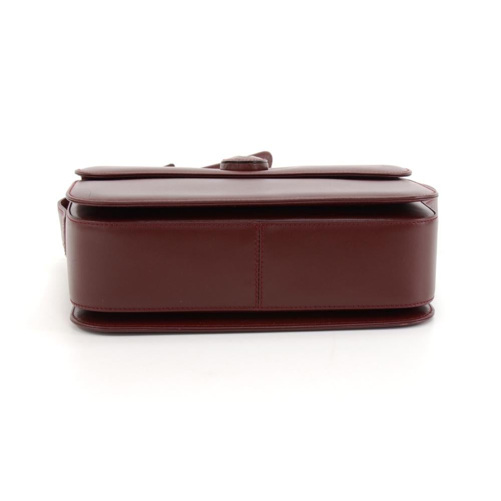 Black Cartier Must de Carter Line Burgundy Leather Medium Shoulder Bag For Sale