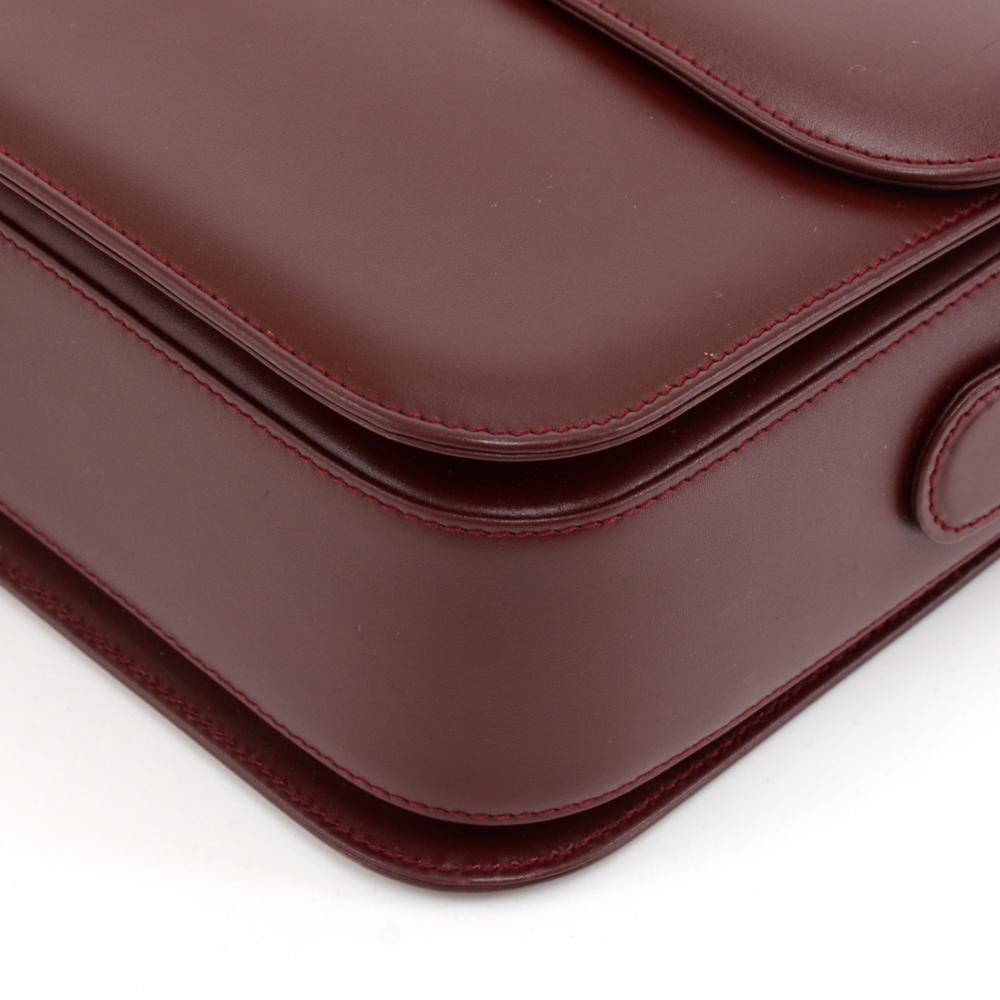 Women's Cartier Must de Carter Line Burgundy Leather Medium Shoulder Bag For Sale