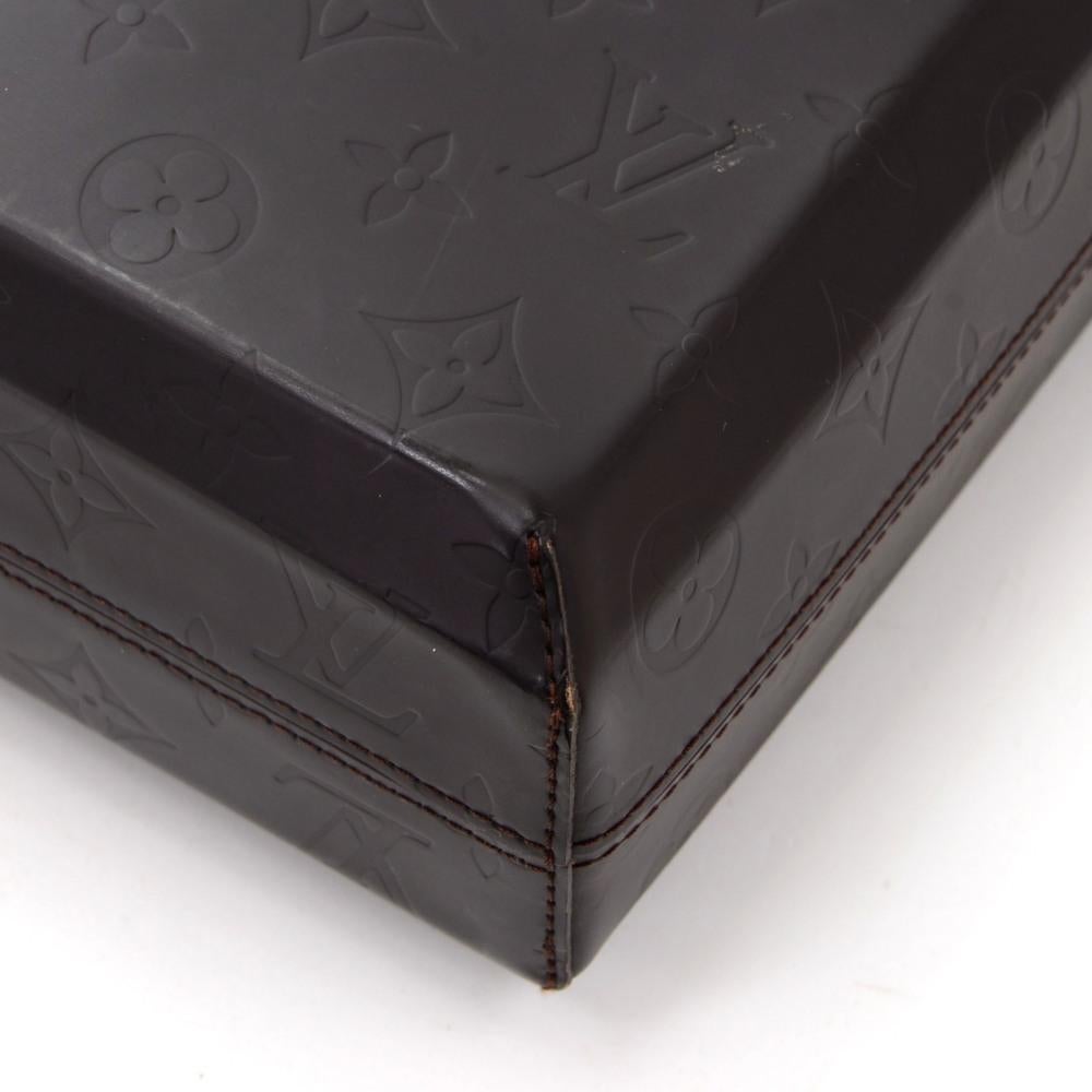 Louis Vuitton Steve Dark Brown Monogram Glace Leather Document Bag For Sale 4