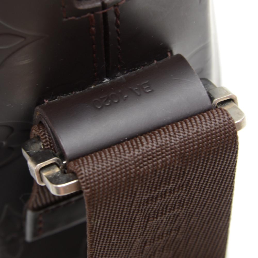 Louis Vuitton Steve Dark Brown Monogram Glace Leather Document Bag For Sale 7