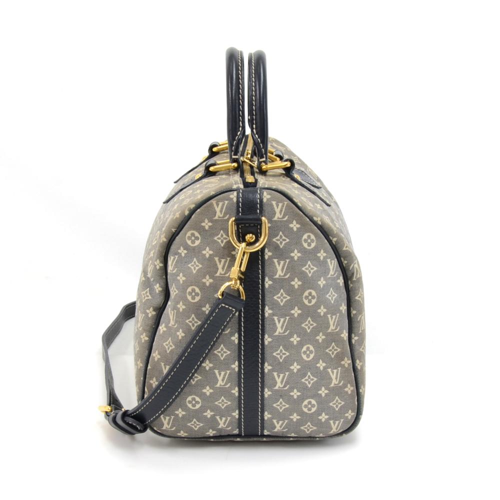 Gray Louis Vuitton Speedy Bandouliere 30 Navy Idylle Monogram Mini Hand Bag + Strap