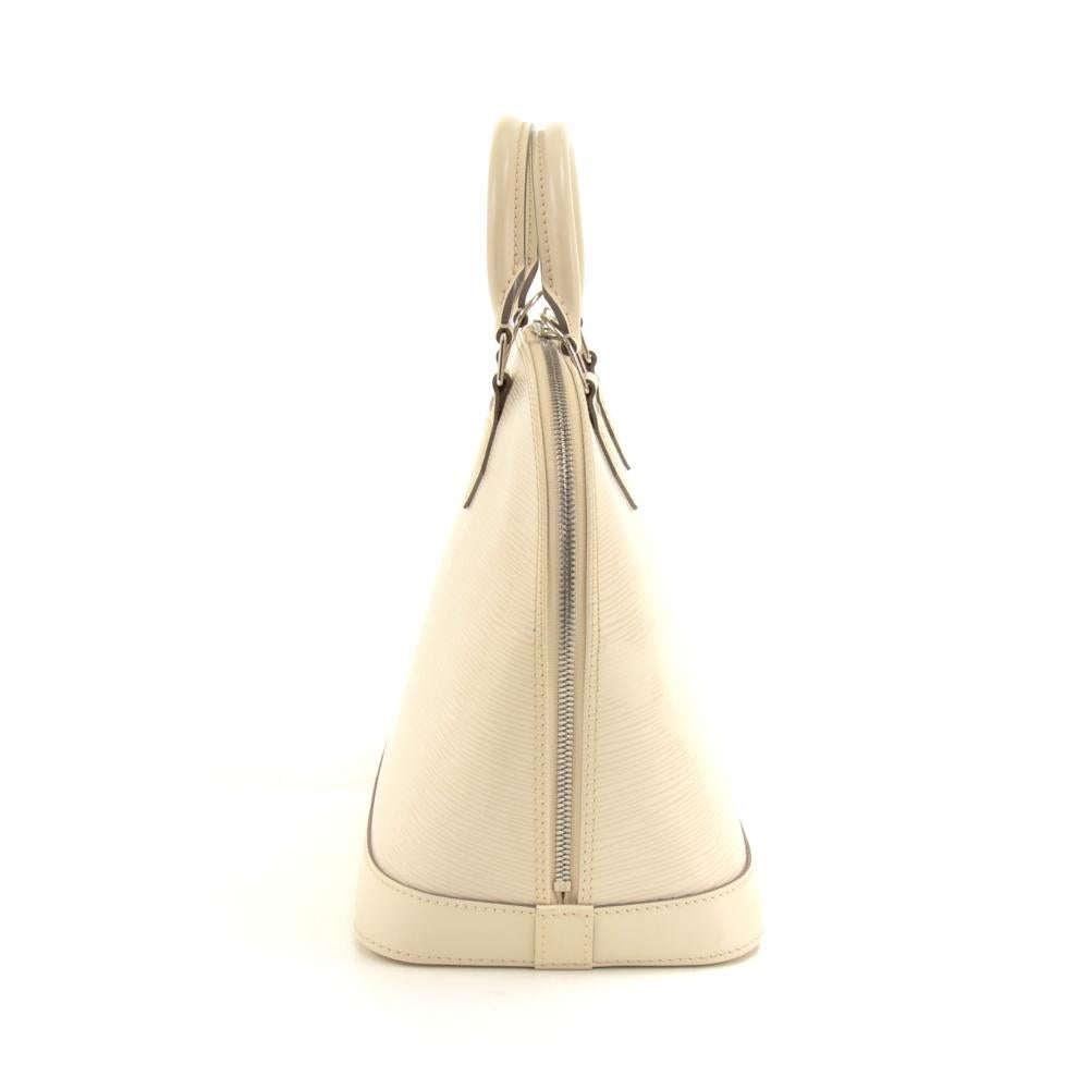 Women's Louis Vuitton Alma White Epi Leather Hand Bag For Sale