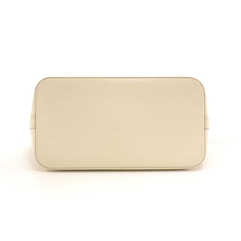 Louis Vuitton Alma White Epi Leather Hand Bag For Sale 1