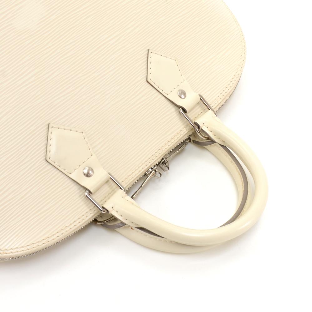 Louis Vuitton Alma White Epi Leather Hand Bag For Sale 2