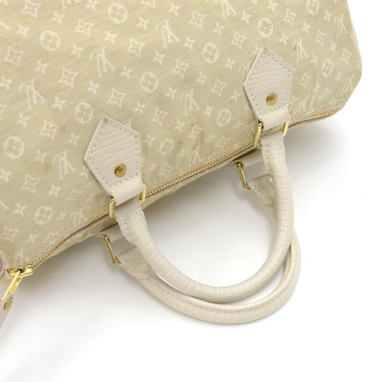 Louis Vuitton off White Dune Mini Lin Speedy 30 Satchel Bag Boston Handbag  Cloth ref.137041 - Joli Closet