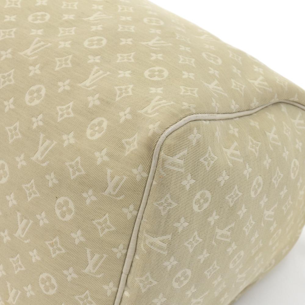 Women's or Men's Louis Vuitton Speedy 30 White Dune Mini Lin Monogram Hand Bag For Sale