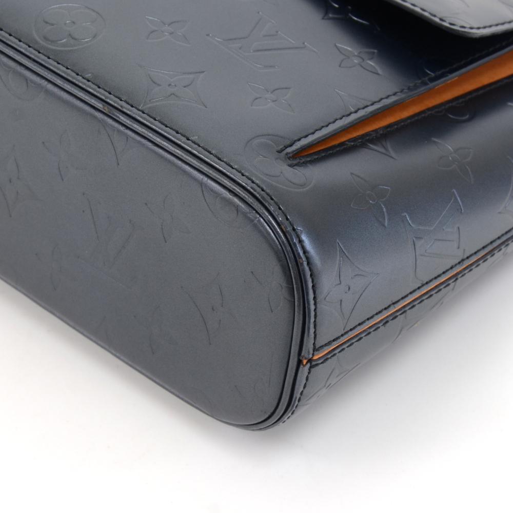 Louis Vuitton Allston Navy Monogram Matte Leather Shoulder Bag For Sale 2