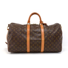 Louis Vuitton Keepall 50 Bandouliere Monogram Duffel Travel Bag + Strap