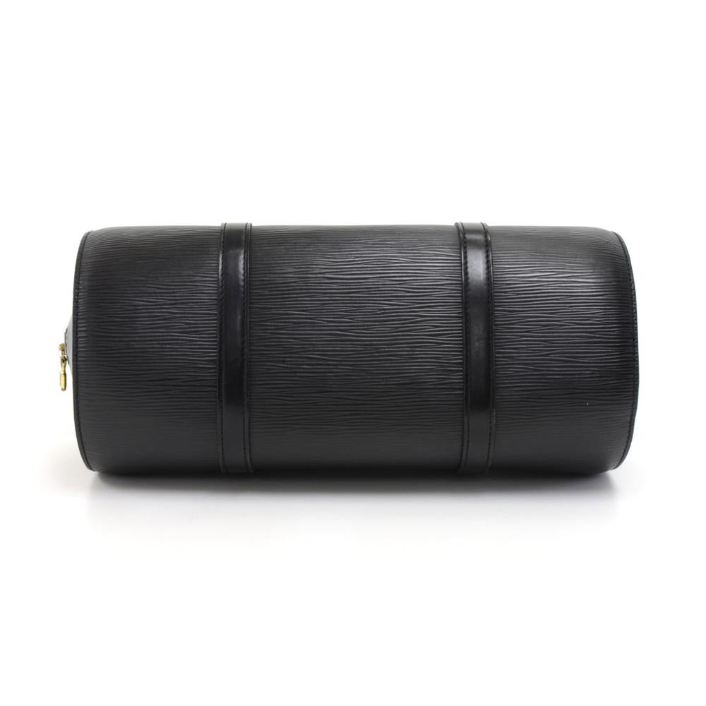 Women's Louis Vuitton Soufflot Black Epi Leather Hand Bag + Pouch