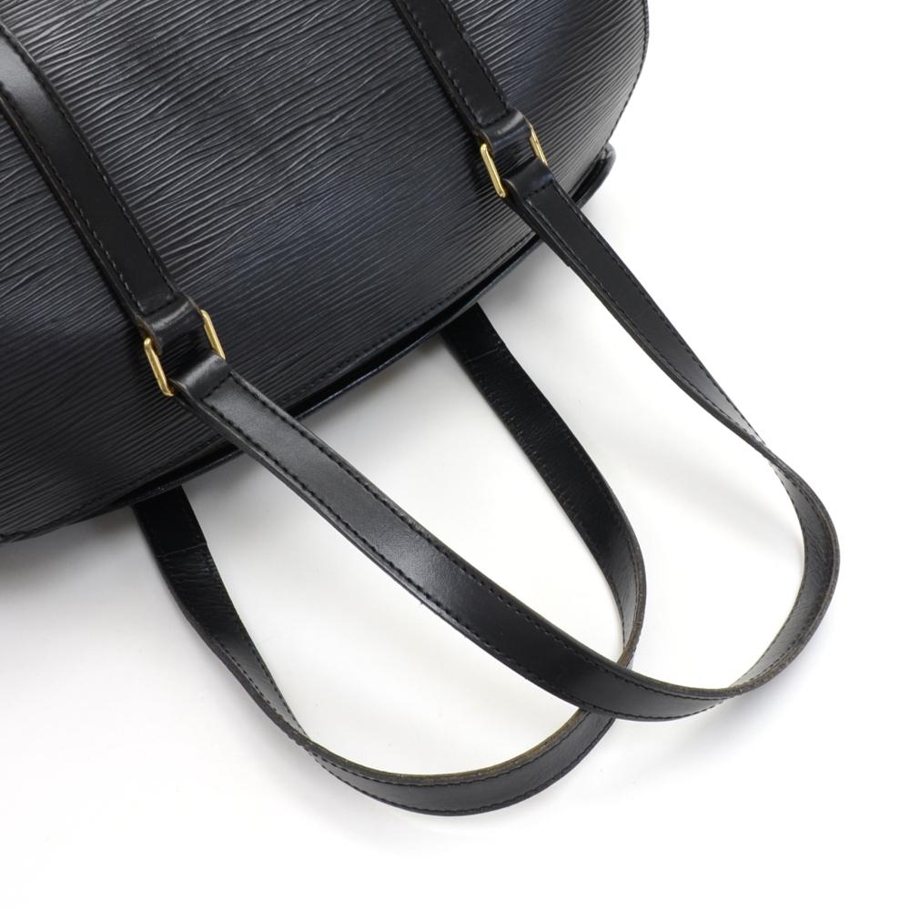 Louis Vuitton Soufflot Black Epi Leather Hand Bag + Pouch 1