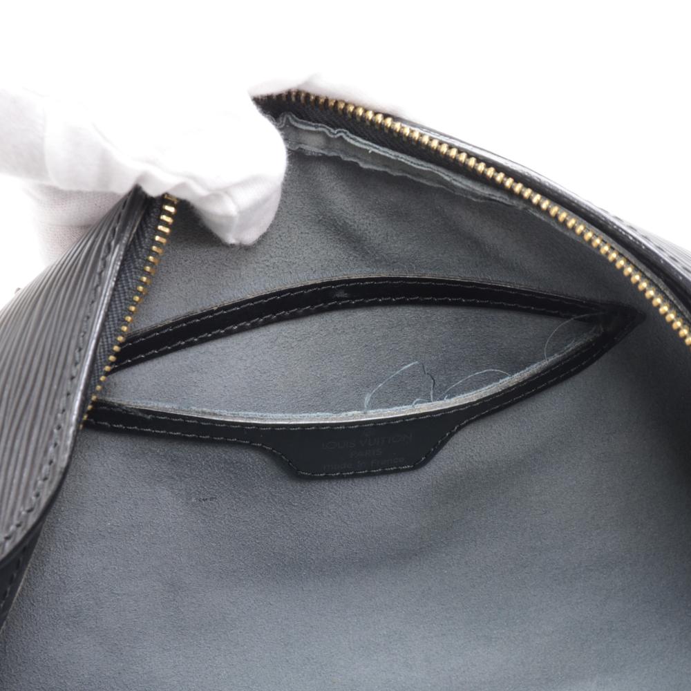Louis Vuitton Soufflot Black Epi Leather Hand Bag + Pouch 4