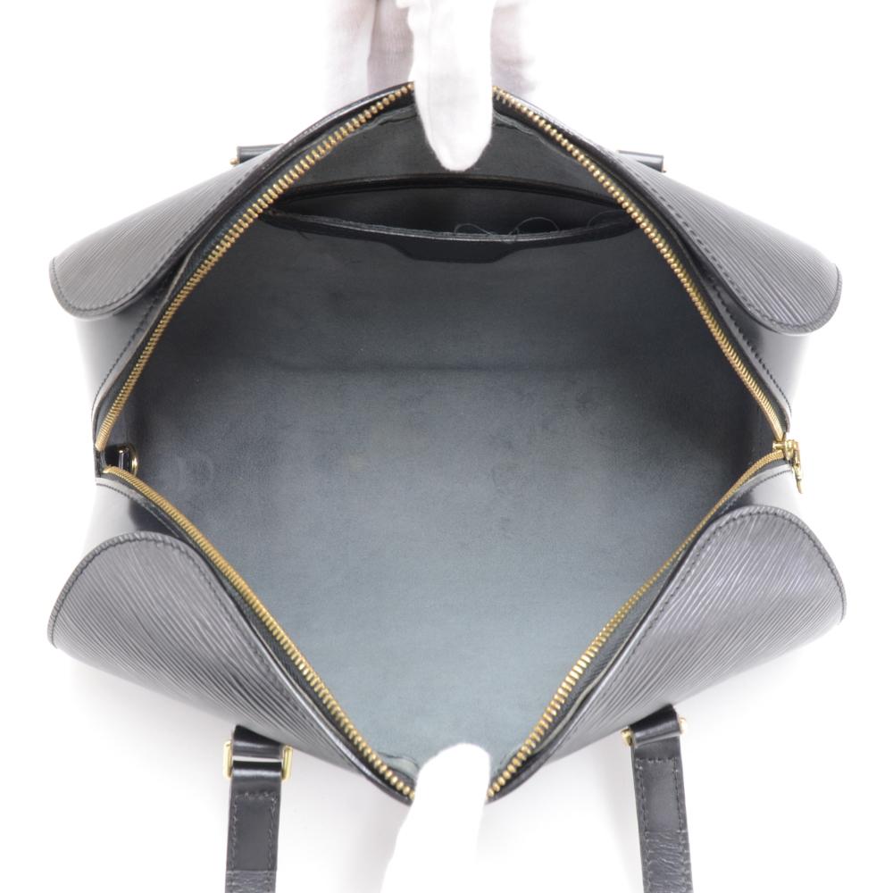 Louis Vuitton Soufflot Black Epi Leather Hand Bag + Pouch 5
