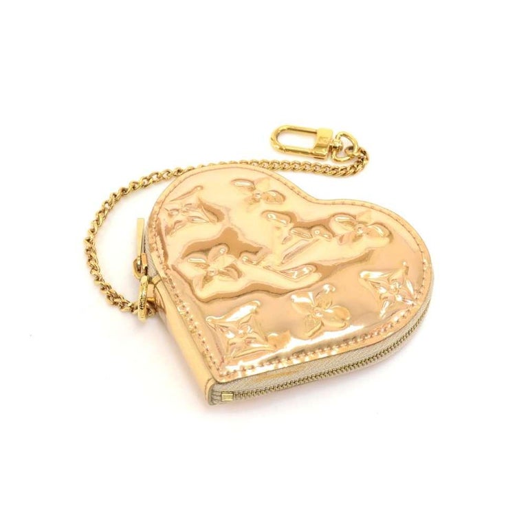 Louis Vuitton Limited Edition Gold Monogram Miroir Heart Coin