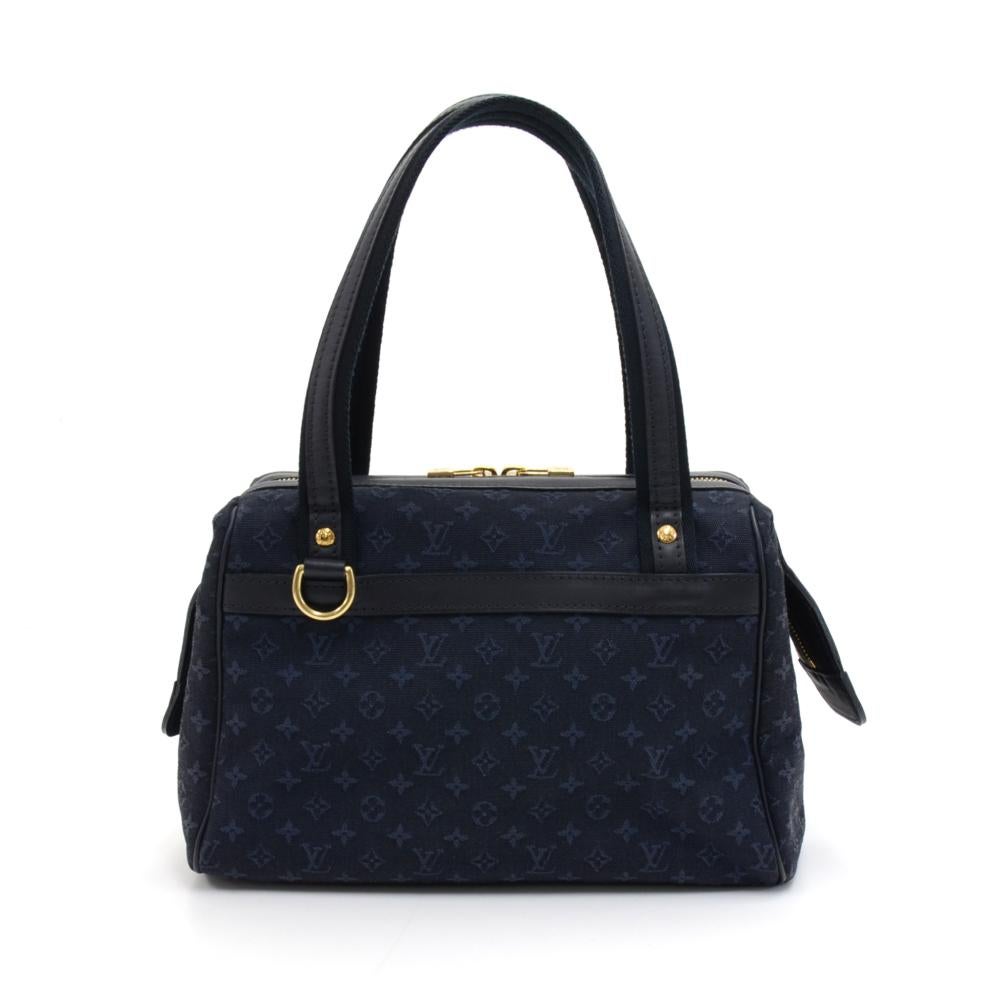 Louis Vuitton Josephine PM Mini Monogram Canvas hand bag. Top secured with double zipper and opens up like a doctor's bag.  Inside has 1 zipper pocket and 1 for pens, small items, or sunglasses.  The bottom has LV engraved brass feet to protect your