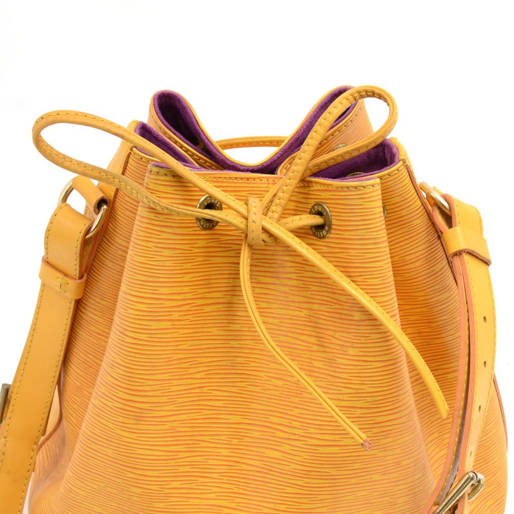 Vintage Louis Vuitton Petit Noe Yellow Epi Leather Shoulder Bag For Sale 4