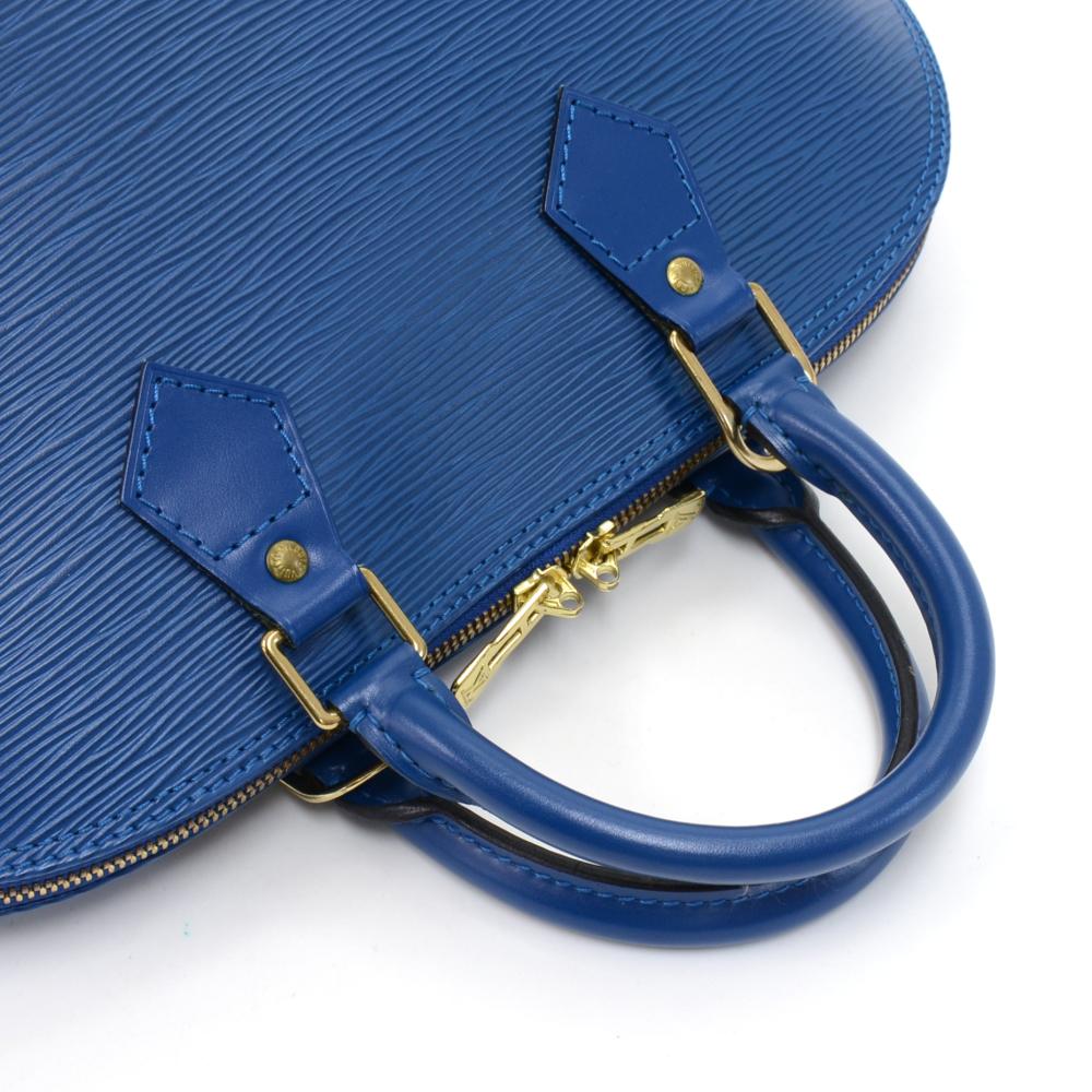 Louis Vuitton Alma Blue Epi Leather Hand Bag 2
