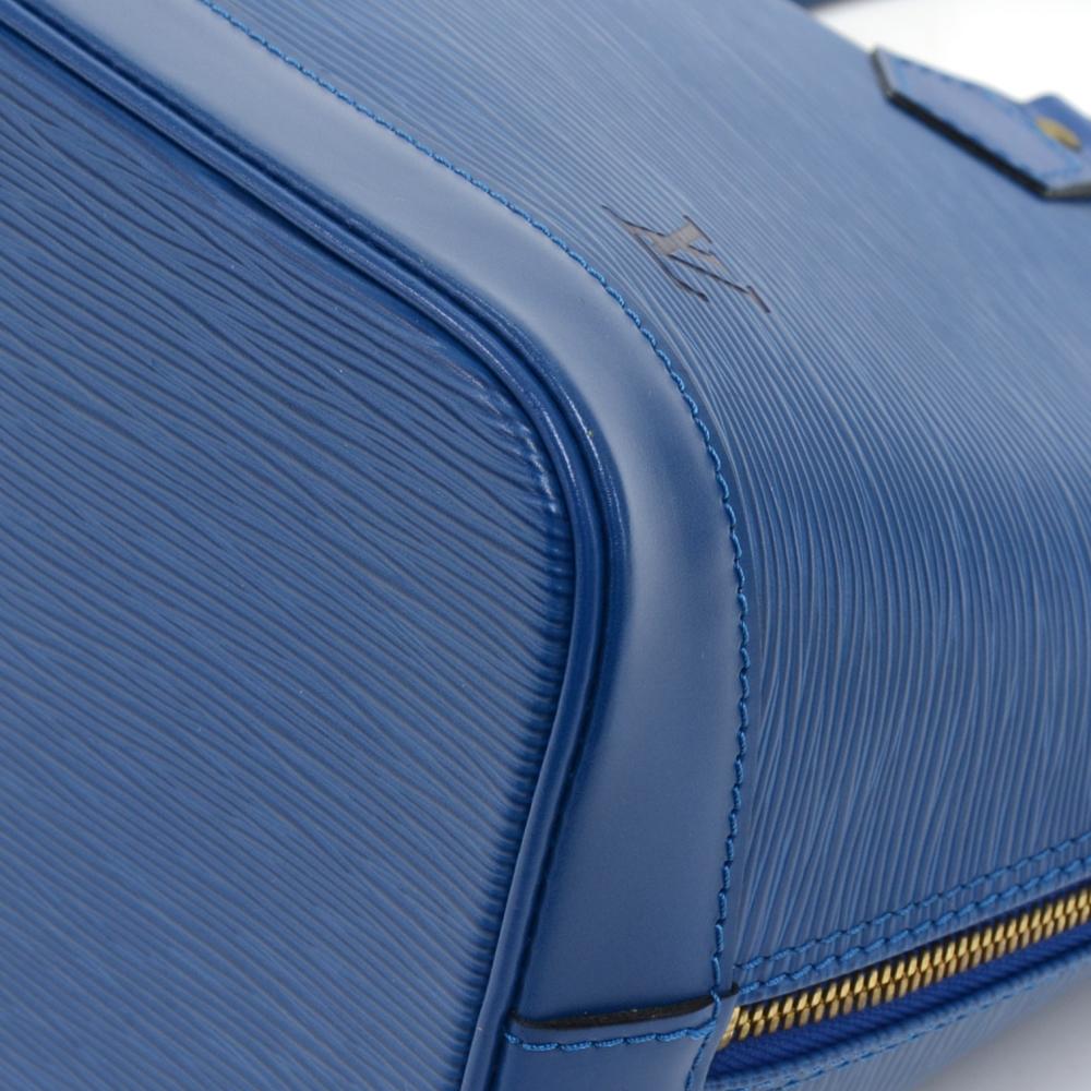 Louis Vuitton Alma Blue Epi Leather Hand Bag 3