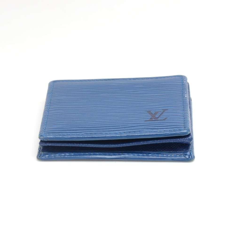 Louis Vuitton Porte Monnaie Boite Blue Epi Leather Coin Case In Good Condition For Sale In Fukuoka, Kyushu