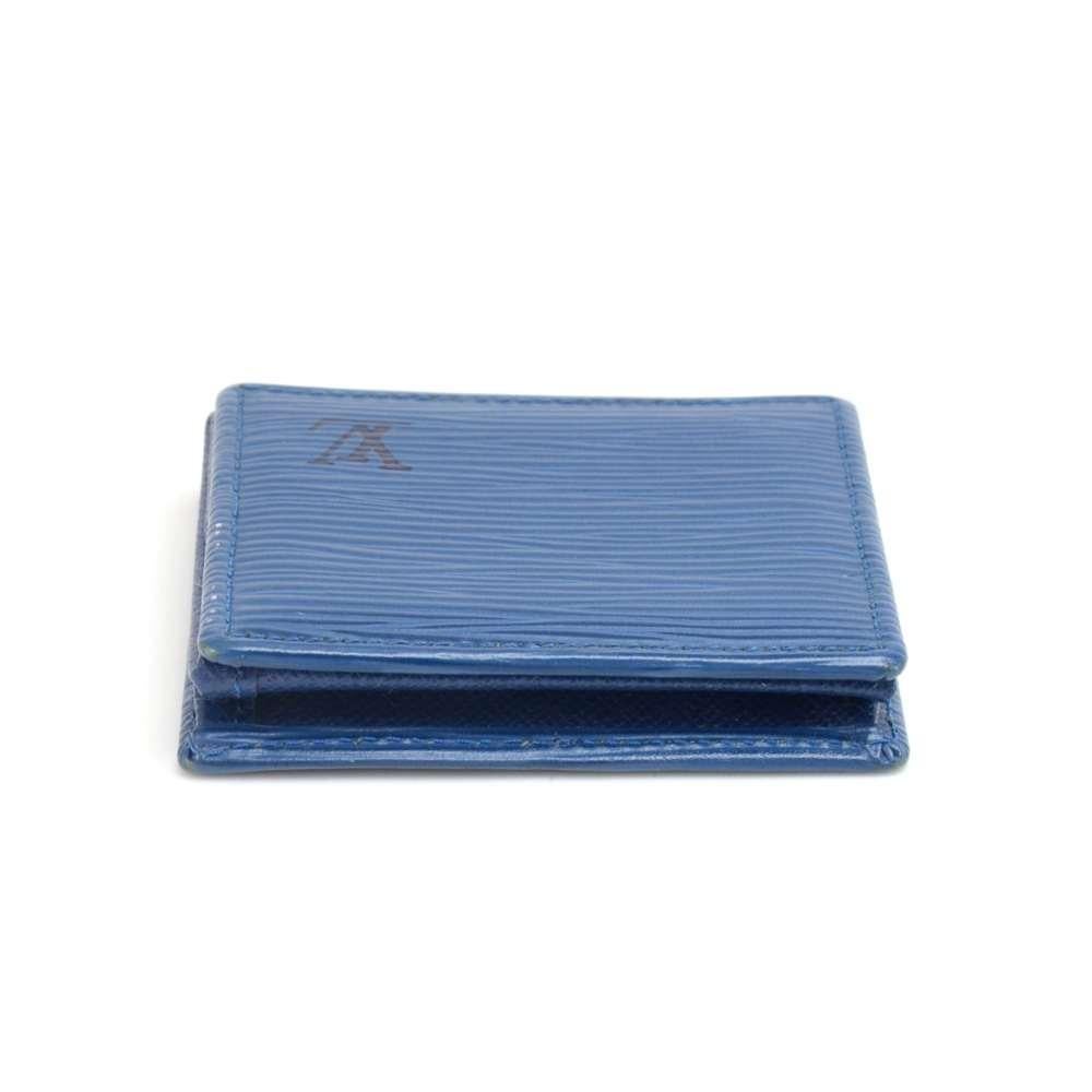 Louis Vuitton Porte Monnaie Boite Blue Epi Leather Coin Case For Sale 1